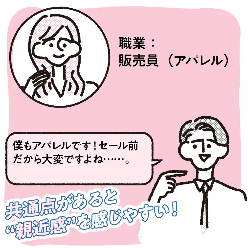 共通点を話題にする