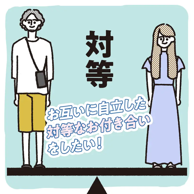 お相手と対等に付き合いたいと思っている