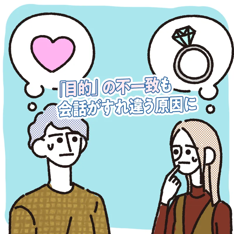 二人のアプリを使う目的が合っていない